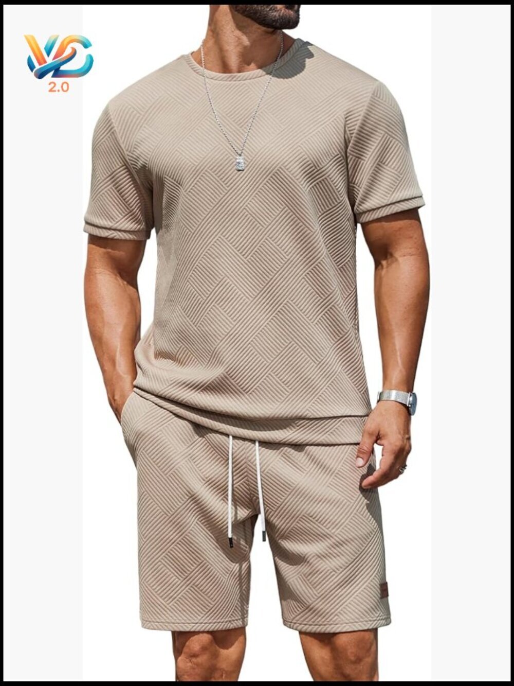Men's Two-Piece Set Short Sleeve T-Shirt and Shorts Summer Casual Outfits
